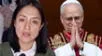 Katy Jara lanzó un polémico comentario sobre el Papa León XIV. Katy Jara y Papa peruano León XIV.