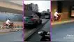 El motociclista manejó detrás del bus del Metropolitano. TikTok viral, TikTok video viral, TikTok video Perú, redes sociales