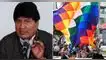 Evo Morales, wiphala