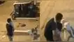 Las cámaras de seguridad registraron el momento exacto en que el can, que estaba sin correa ni bozal, se avalancha sobre el sujeto e intenta morder las piernas de la menor.