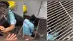 TikTok, video viral, abre una reja del piso para recuperar 50 céntimos que se le cayeron en Gamarra