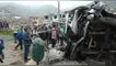 Bus quedó destruido tras accidente en curva de Pasamayito. elpopular.pe