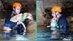 La perrita permaneció aislada por cuatro horas en una cueva de Yucatán, México. México, rescate animal.