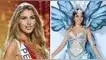 Alessia Rovegno quedó impactada con Luciana Fuster en el Miss Grand International. Alessia Rovegno en shock con la presentación en traje típico de Luciana Fuster.