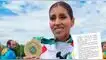 Kimberly García recibió la medalla de oro tras quedar en el primer lugar.