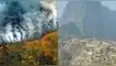 Machu Picchu amanece envuelto en humo por los incendios forestales en el Amazonas.
