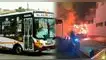Un bus de 'La 40' fue incendiada en plena madrugada. Chofer había acatado el paro de transporte