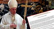 El Vaticano se pronuncia sobre la unión civil: no las puede bendecir porque Dios aborrece el pecado