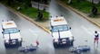 Tarapoto: Ambulancia pierde el control por lluvia y atropella a motociclista [VIDEO]