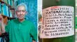 Profesor de 78 años ofrece clases de matemática pegando carteles en la calle: “Tengo vacuna COVID-19”