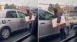 Encuentra a su esposo con otra mujer en su auto y su desesperada reacción se hace viral [VIDEO]