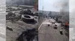 Ica: Mineros informales bloquean con piedras y llantas el puente de Río Grande [VIDEO]