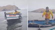 Heladero recorre playas limeñas para vender sus productos a pescadores en un bote y salir adelante
