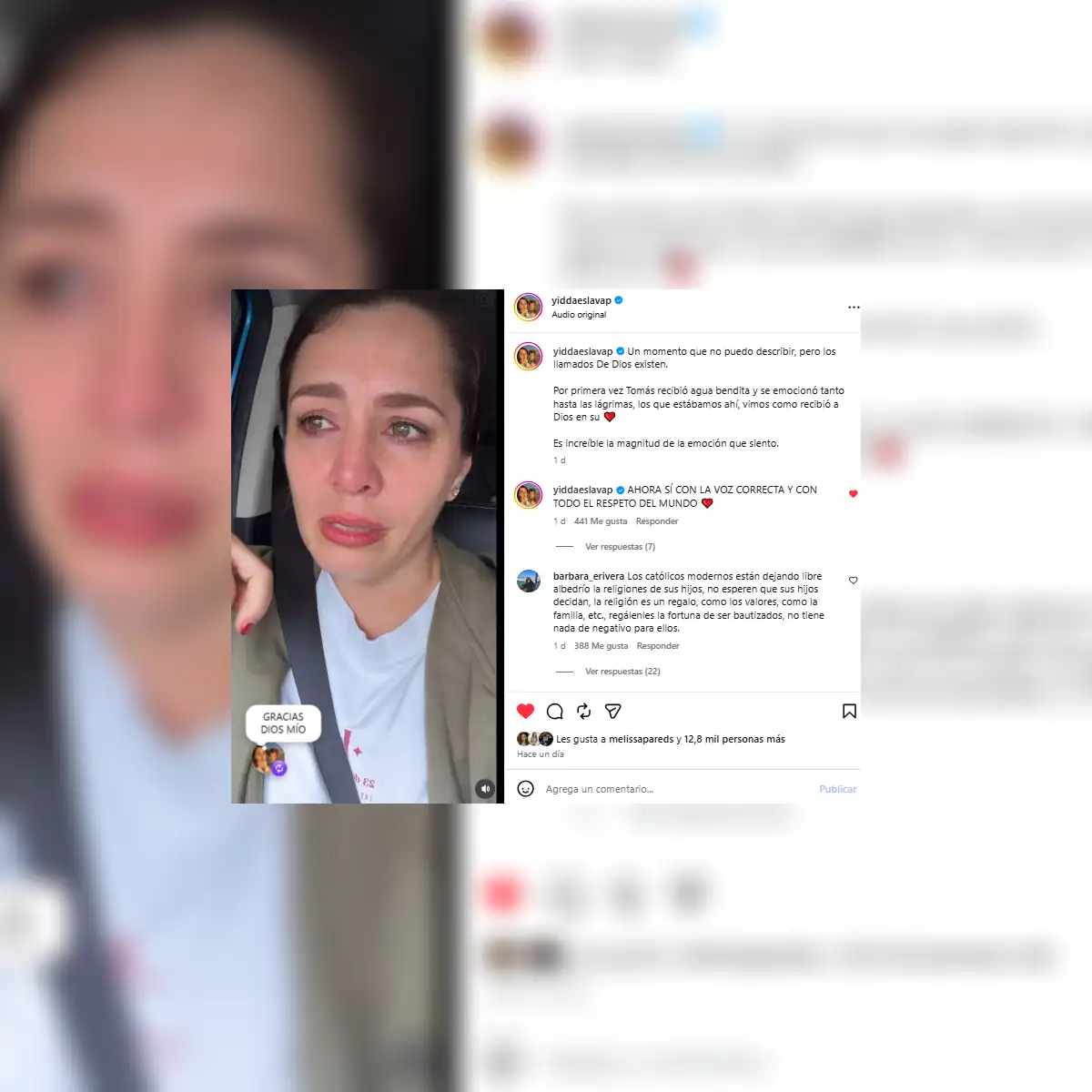 Yiddá Eslava se emociona al contar que su hijo decidió bautizarse.