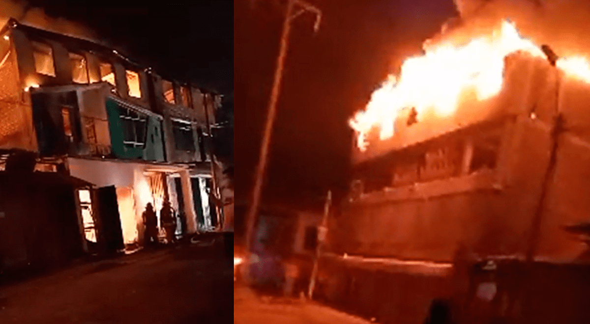 VES: incendio de grandes proporciones consume media cuadra en la Av. Pachacútec VES: incendio de grandes proporciones consume media cuadra en la Av. Pachacútec