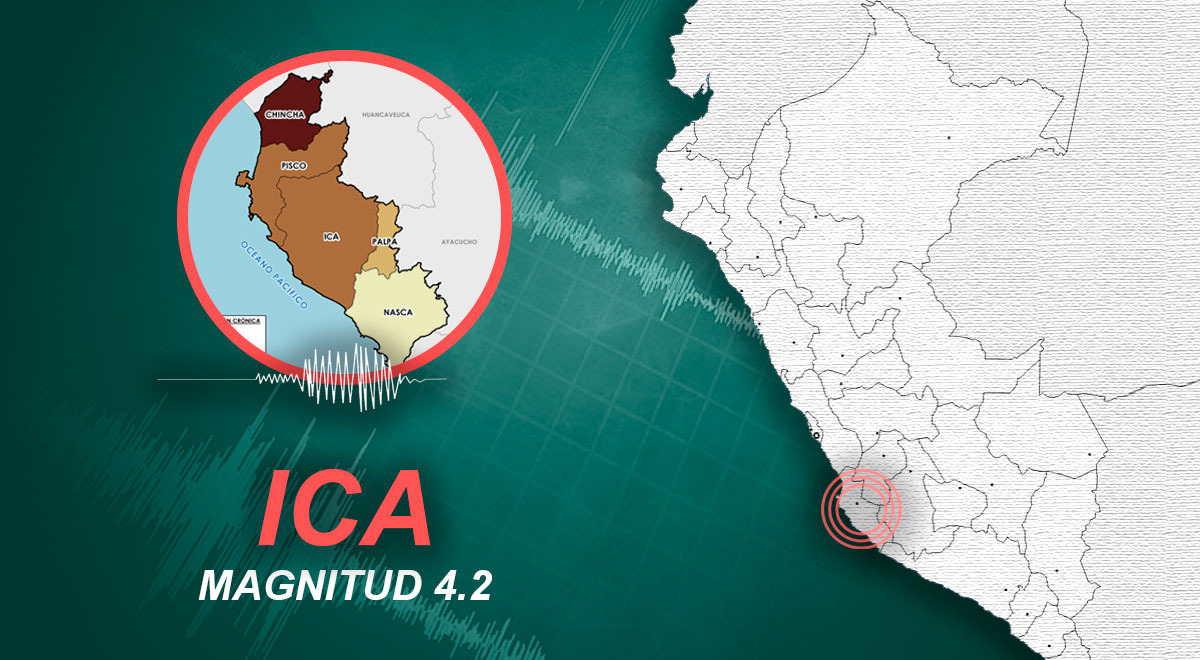 Temblor de magnitud 4.2 remeció Ica la tarde de este lunes, según IGP Temblor de magnitud 4.2 remeció Ica la tarde de este lunes, según IGP