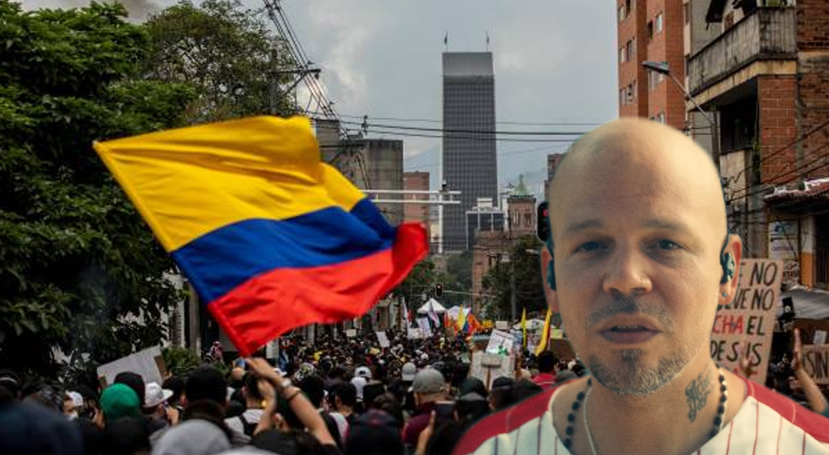 Residente retransmite protestas en Colombia y promete llevar imágenes a la ONU Residente retransmite protestas en Colombia y promete llevar imágenes a la ONU