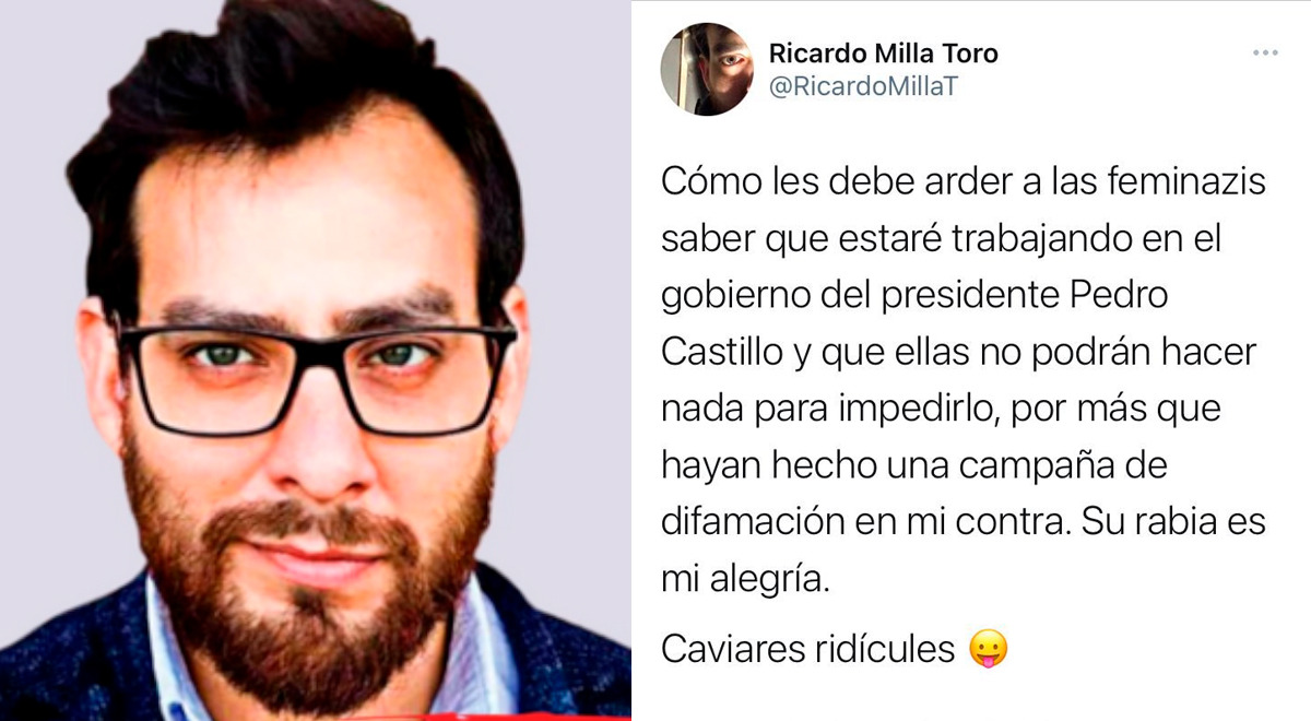 Usuarios exigen que gobierno de Pedro Castillo deslinde de Ricardo Milla, denunciado por agresión