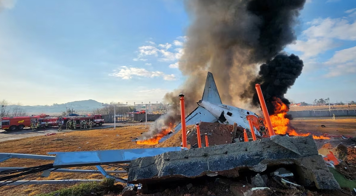 Trágico accidente de avión deja más de 170 muertos en Corea del Sur