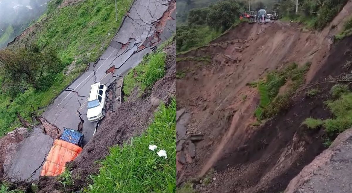 Carretera en Cajamarca COLAPSA y deja varados a decenas de pasajeros: imágenes IMPACTANTES