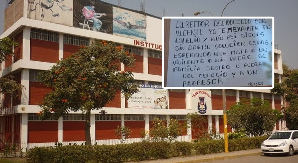 Extorsionadores lanzan amenaza de muerte contra padres del colegio San Vicente en Comas y suspenden las clases presenciales