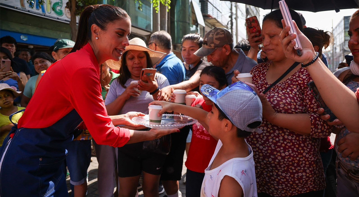 María Pía Copello prepara 100 desayunos nutritivos en Gamarra