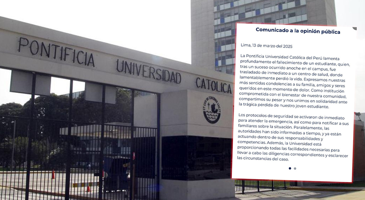 PUCP se pronuncia tras fallecimiento de su estudiante y da datos reveladores del caso