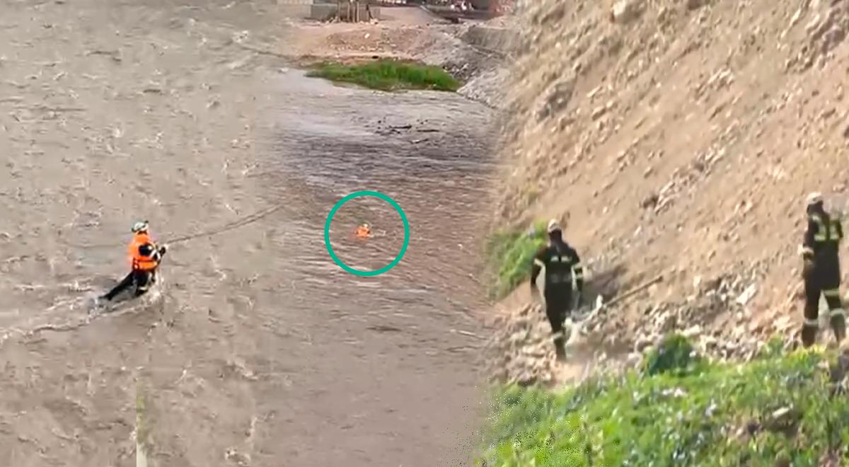 Eles usam helicópteros no rio Rimac para procurar um policial desaparecido que tentou salvar um cachorrinho: “Ele pediu ajuda”