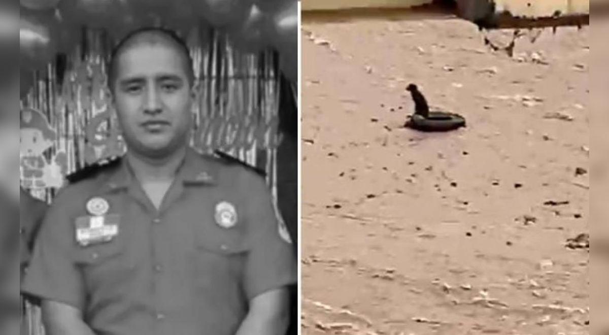 Eles encontraram o corpo de um resgatador sem vida que pulou no rio Rimac para salvar um cachorrinho