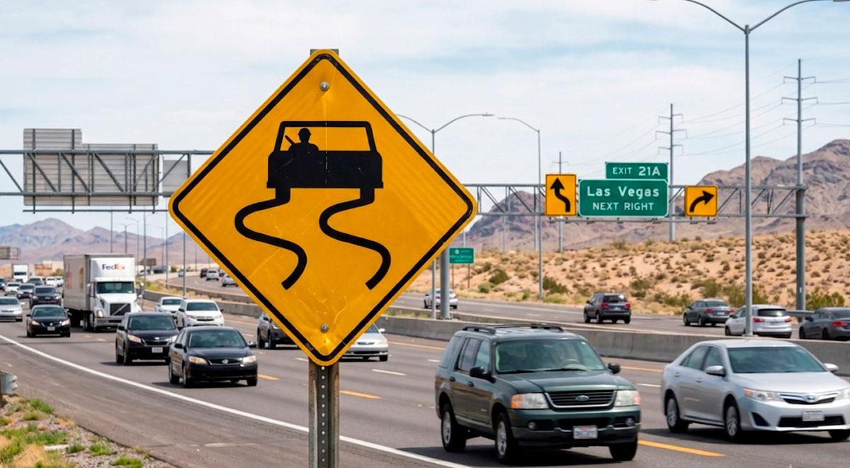 Que signifie un panneau de signalisation avec une voiture qui dérape ? C’est le danger qui vous avertit dans les rues des États-Unis.