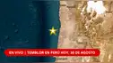 TEMBLOR en Perú HOY, 30 de agosto de 2026: ¿A qué HORA y DÓNDE se registró el ÚLTIMO SISMO, según IGP?