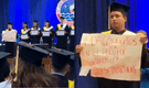 Estudiante de la PUCP generó controversia con polémico mensaje durante su graduación