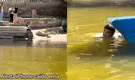 Joven se lanza a la Huacachina para buscar su iPhone caído en la laguna: "Se tiró al desagüe"