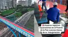 Reportan reparación de los vidrios del puente turístico que separa Miraflores y Barranco y que generó alarma