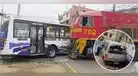 Bus de la línea '10 A' chocó contra ferrocarril en El Agustino: video capta momento exacto del impacto