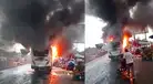 ¡URGENTE! Bus se incendia cerca de estación Caquetá y moviliza cuatro unidades de bomberos por emergencia