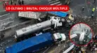 ÚLTIMO | ¡BRUTAL CHOQUE MÚLTIPLE! Cisterna impacta contra seis vehículos dejando heridos y una víctima mortal en la Panamericana Norte