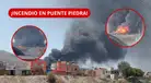 ÚLTIMO | ¡VORAZ INCENDIO en Puente Piedra! Fuego consume fábrica de PLÁSTICOS y moviliza a más de 15 unidades | VIDEO