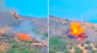 Se estrella avión cisterna que luchaba contra los incendios forestales en Grecia