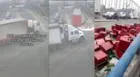San Juan de Lurigancho: Chofer pierde control de camión de cervezas y cajas quedan regadas en la pista