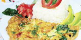Tortilla de espinaca con ensalada