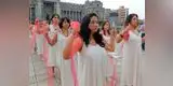 Día internacional de la Mujer: féminas realizaron performance en Palacio de Justicia (VIDEO)