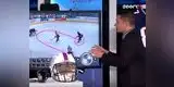 Presentador dibuja miembro viril por error durante explicación de partido de hockey [VIDEO]