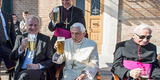Benedicto XVI brindó con cerveza por sus 90 años (FOTOS)