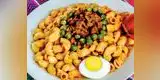 Fideos coditos con guiso de lengua