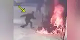 YouTube: sujeto provoca incendio en gasolinera y luego hace lo inimaginado [VIDEO]