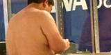 Twitter: hombre se vuelve viral por ir al banco en ropa interior [FOTO]