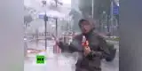  Tifón Mangkhut: reportero se salva de morir mientras hacía en vivo [VIDEO]