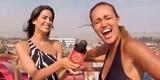 Angie Arizaga junto a Valeria Piazza realizaron reto extremo en piscina [VIDEO]
