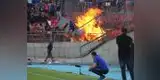 Hinchas de la U. de Chile incendian tribuna durante partido ante Inter [VIDEO]